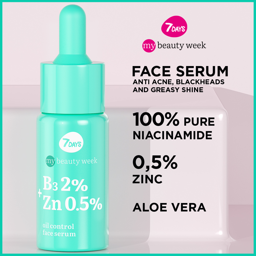 7DAYS Serum za balansiranje količine ulja na koži B3 2%+ZN 0,5% | VESNA.RS