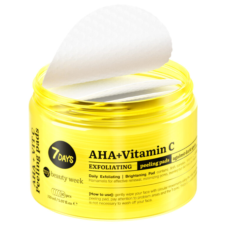 7DAYS MY BEAUTY WEEK Jastučići za eksfolijaciju lica, AHA+VITAMIN C, 50 kom | VESNA.RS