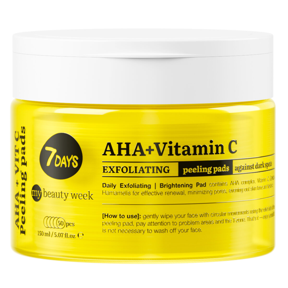 7DAYS MY BEAUTY WEEK Jastučići za eksfolijaciju lica, AHA+VITAMIN C, 50 kom | VESNA.RS