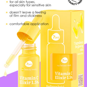 7DAYS MY BEAUTY WEEK VITAMIN C ELIXIR 1,5% Radiance serum za lice i toner, 20 ml | VESNA