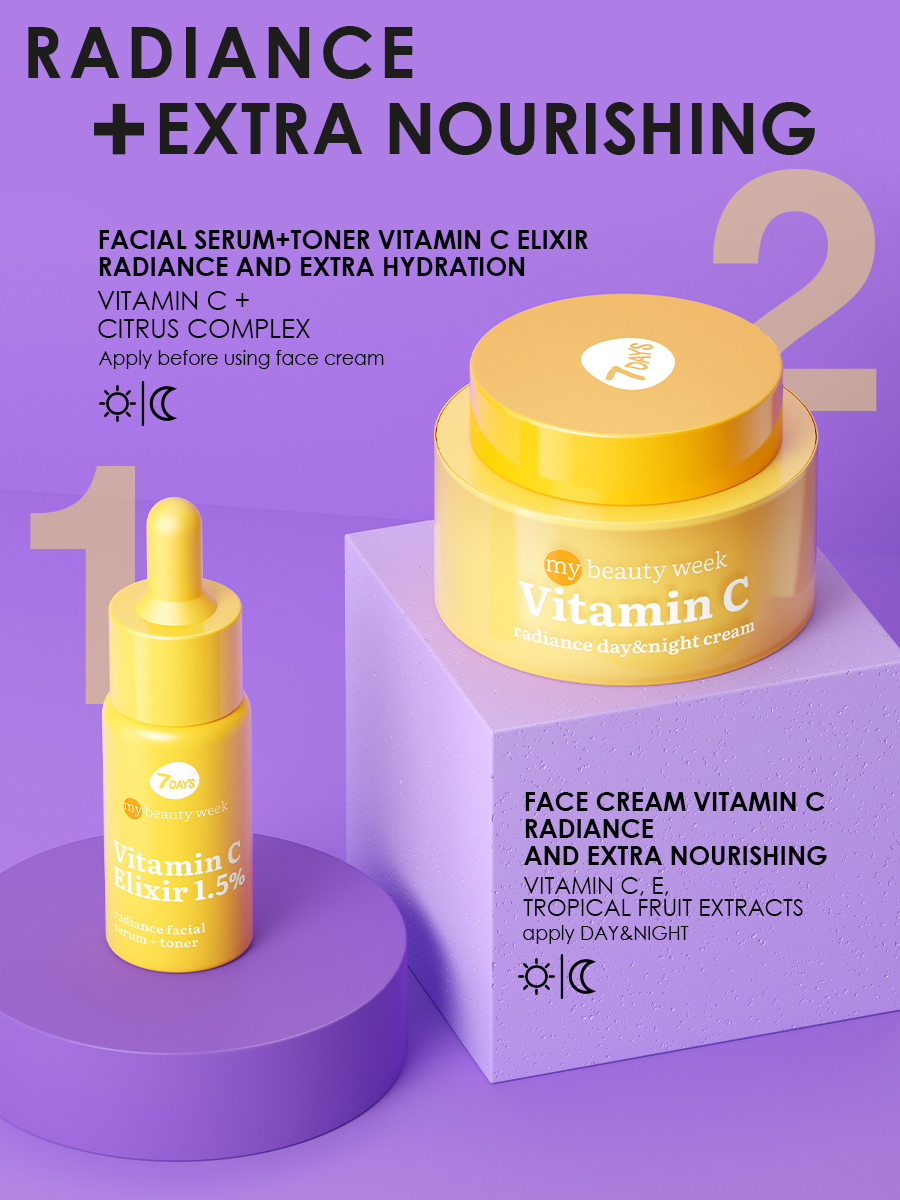 7DAYS MY BEAUTY WEEK VITAMIN C ELIXIR 1,5% Radiance serum za lice i toner, 20 ml | VESNA.RS