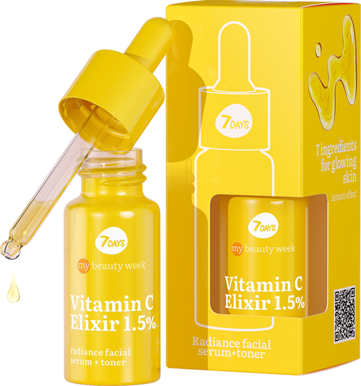 7DAYS MY BEAUTY WEEK VITAMIN C ELIXIR 1,5% Radiance serum za lice i toner, 20 ml | VESNA.RS