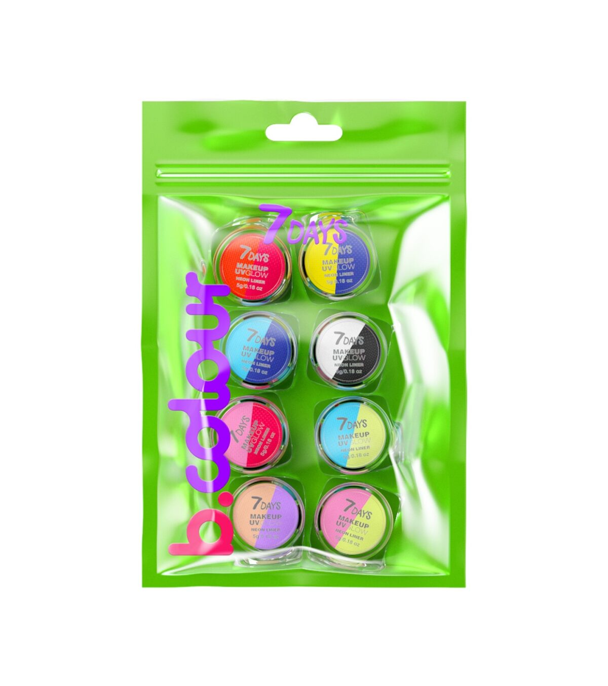 7DAYS Set ajlajnera (Boje za lice i telo) UV GLOW NEON PASTEL | VESNA.RS
