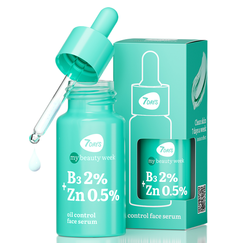 7DAYS Serum za balansiranje količine ulja na koži B3 2%+ZN 0,5% | VESNA.RS