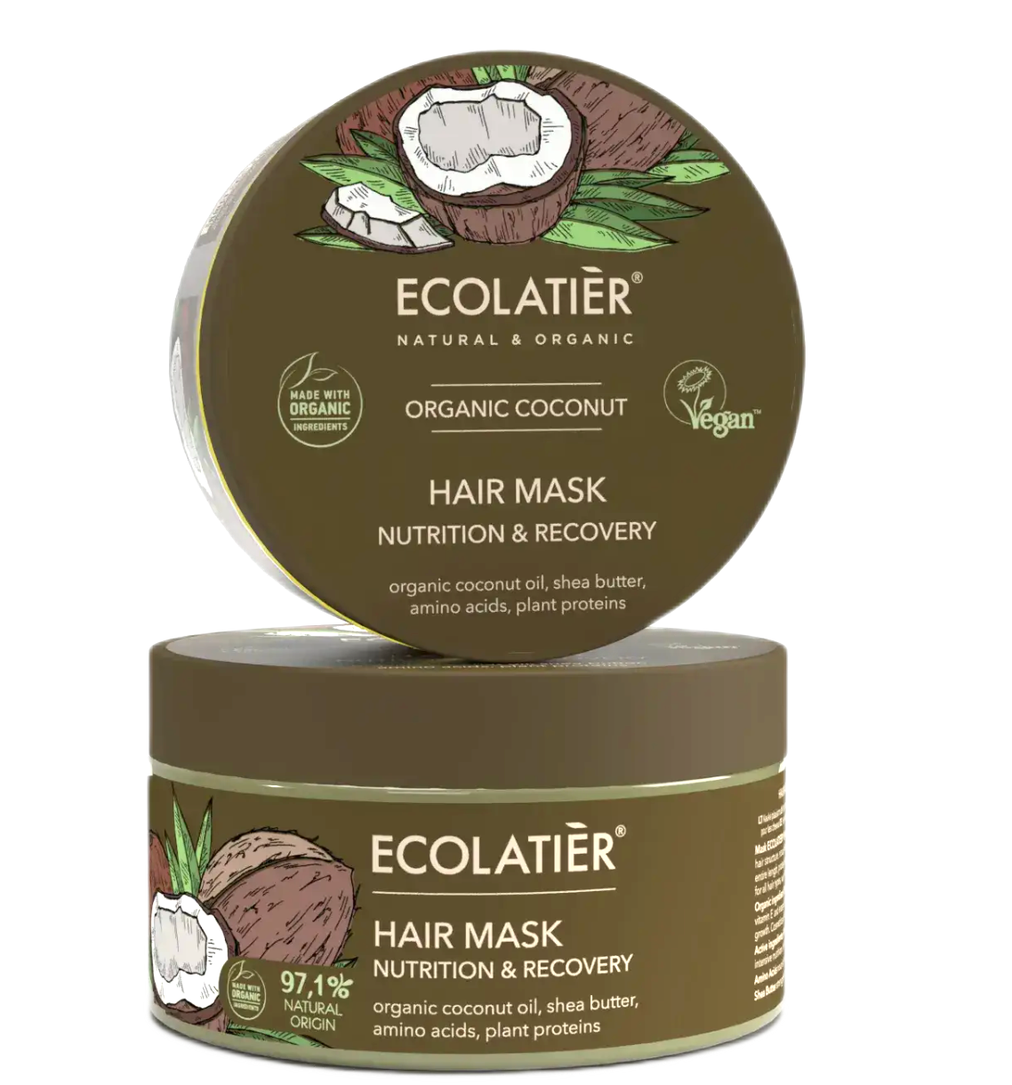 ECOLATIER Maska za kosu Organic Coconut, 250 ml | VESNA.RS