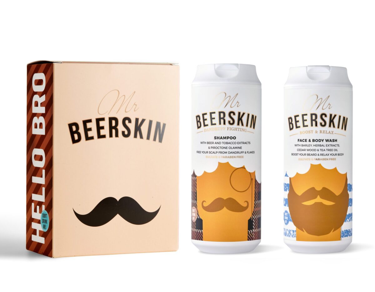 BEERSKIN Poklon set Mr. BEERSKIN HELLO BRO DANDRUFF FIGHTING ŠAMPON & LICE & TELO GEL ZA TUŠIRANJE | VESNA.RS