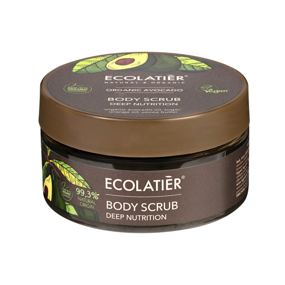 ECOLATIER Piling za telo Organic Avocado, 250 g | VESNA.RS