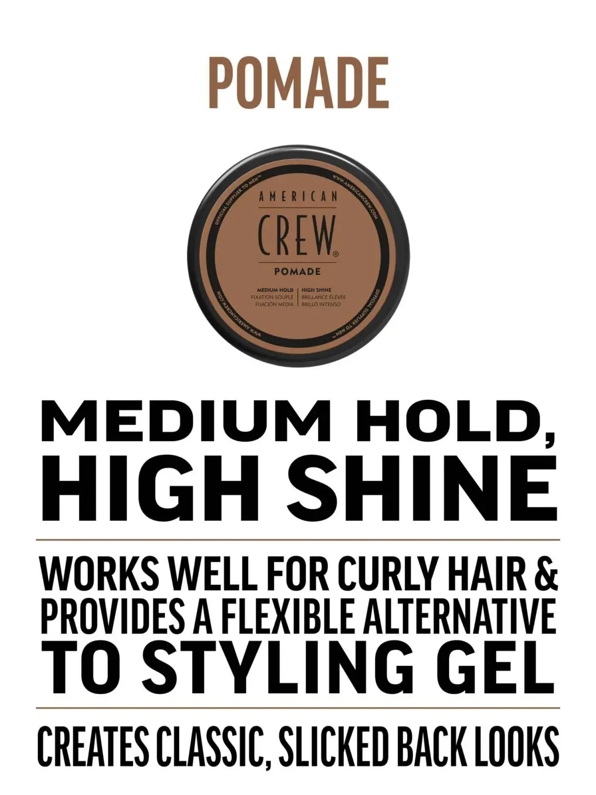 American Crew Pomada za oblikovanje kose, srednje držanje i srednji sjaj Pomade, 85 g | VESNA.RS