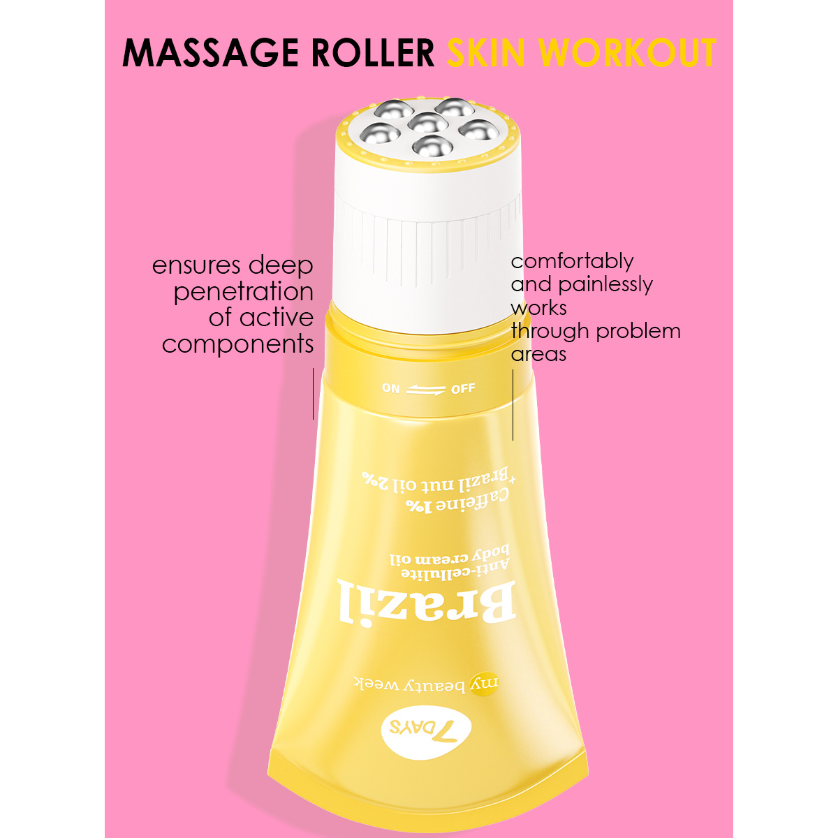 7DAYS MY BEAUTY WEEK BRAZIL Anti-celulit masažer-krema za telo oil Caffeine 1%+ Brazil nut oil 2%, 130 ml | VESNA.RS
