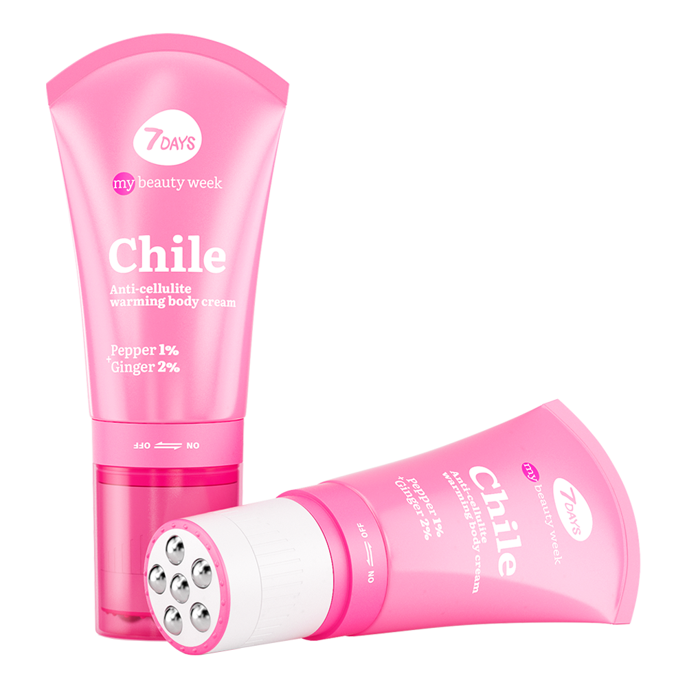 7DAYS MY BEAUTY WEEK CHILE Anti-celulit krema za telo sa efektom grejanja Pepper 1%+ Ginger 2%, 130 ml | VESNA.RS
