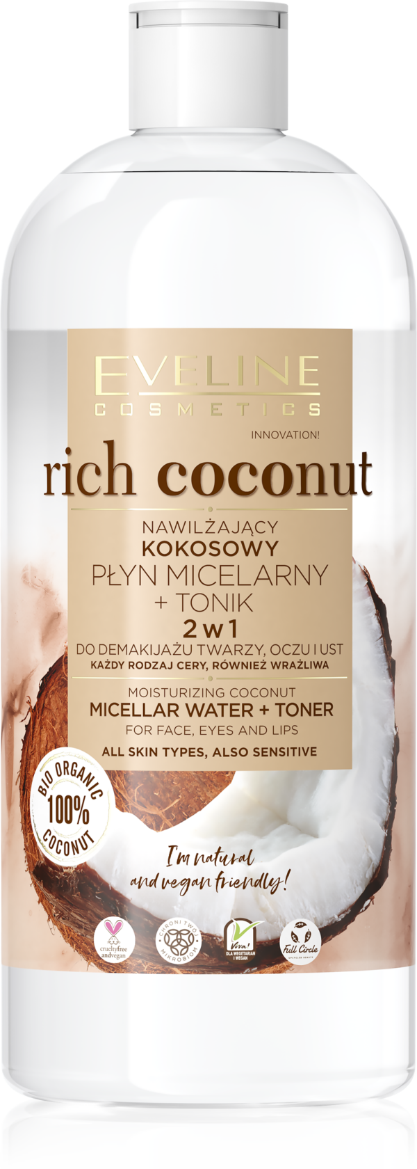 EVELINE Rich Coconut Micelarna voda sa kokosom, 500 ml | VESNA