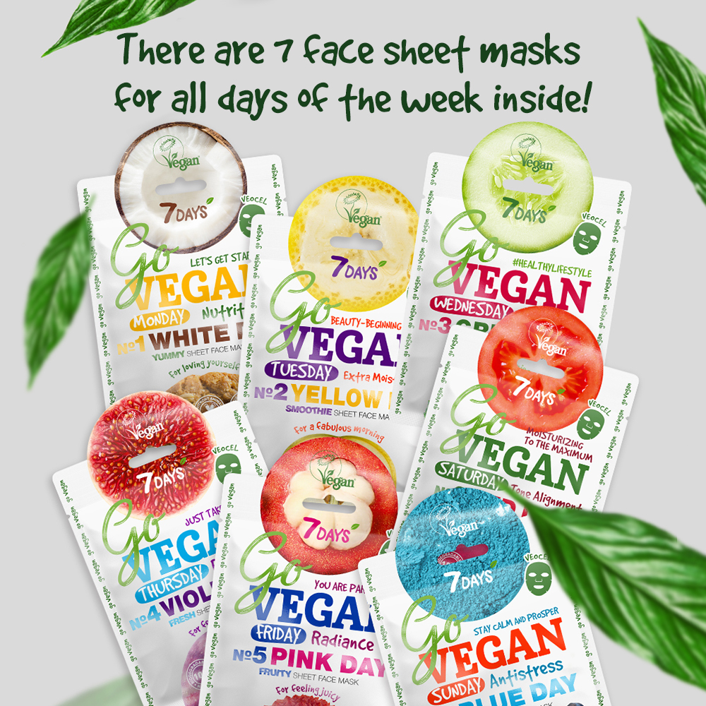 7DAYS Poklon set HEALTHY WEEK COLOR DIET GO VEGAN – 7 maski za lice | VESNA.RS