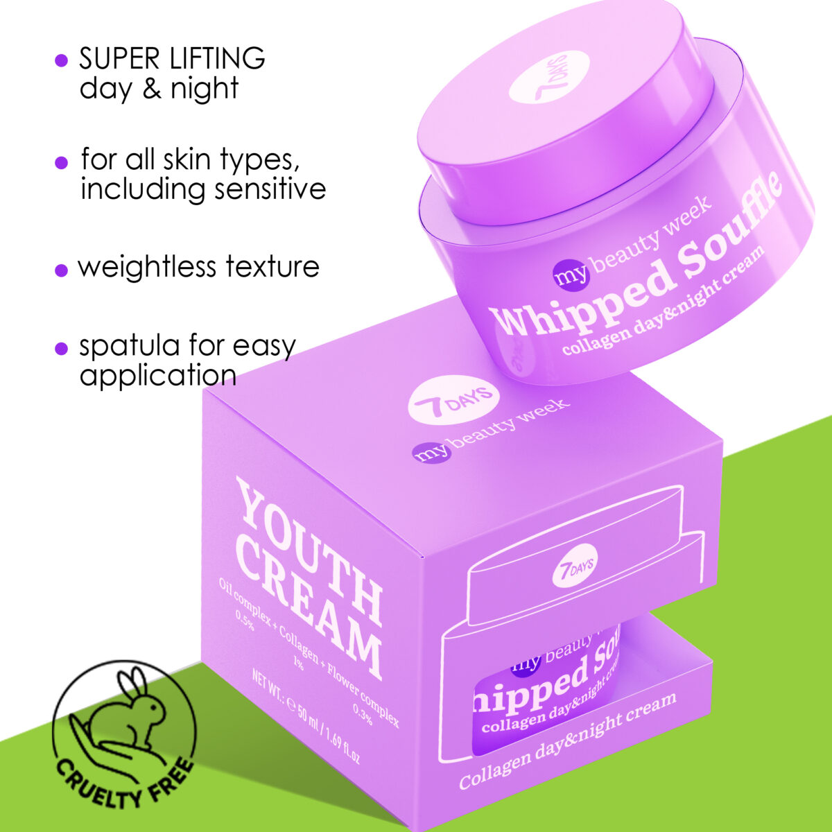 7DAYS MY BEAUTY Collagen dnevna i noćna krema za lice WEEK WHIPPED SOUFFLE, 50 ml | VESNA.RS