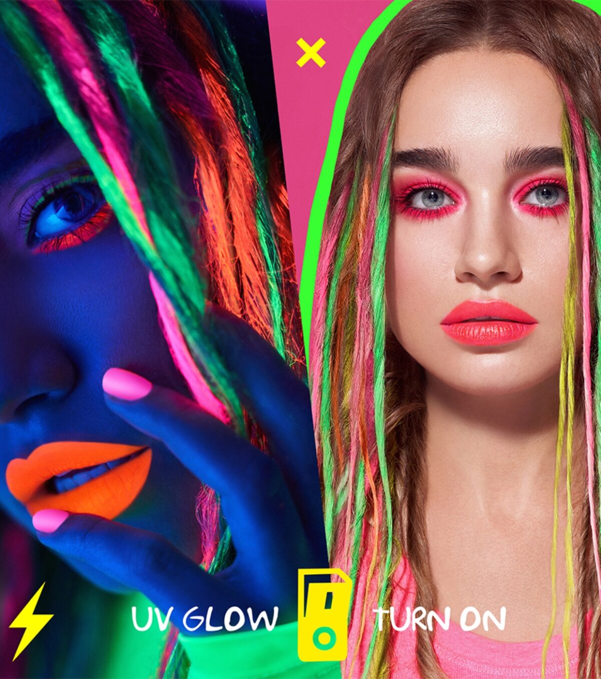 7DAYS Set ajlajnera (Boje za lice i telo) UV GLOW NEON PASTEL | VESNA.RS