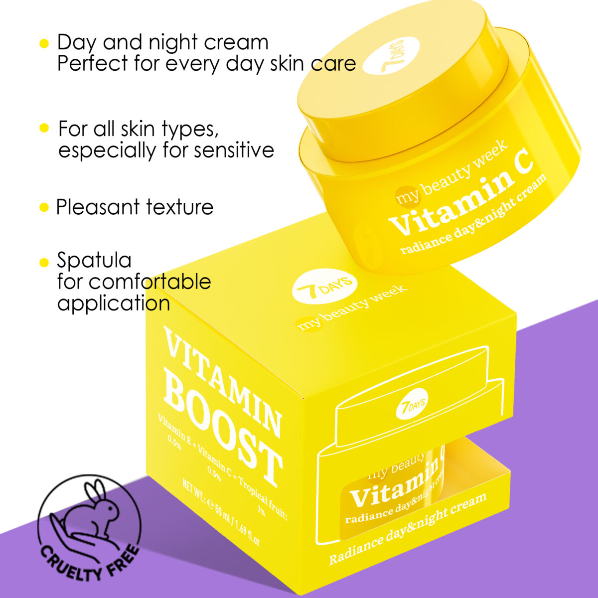 7DAYS MY BEAUTY WEEK VITAMIN C Radiance dnevna i noćna krema za lice, 50 ml | VESNA.RS
