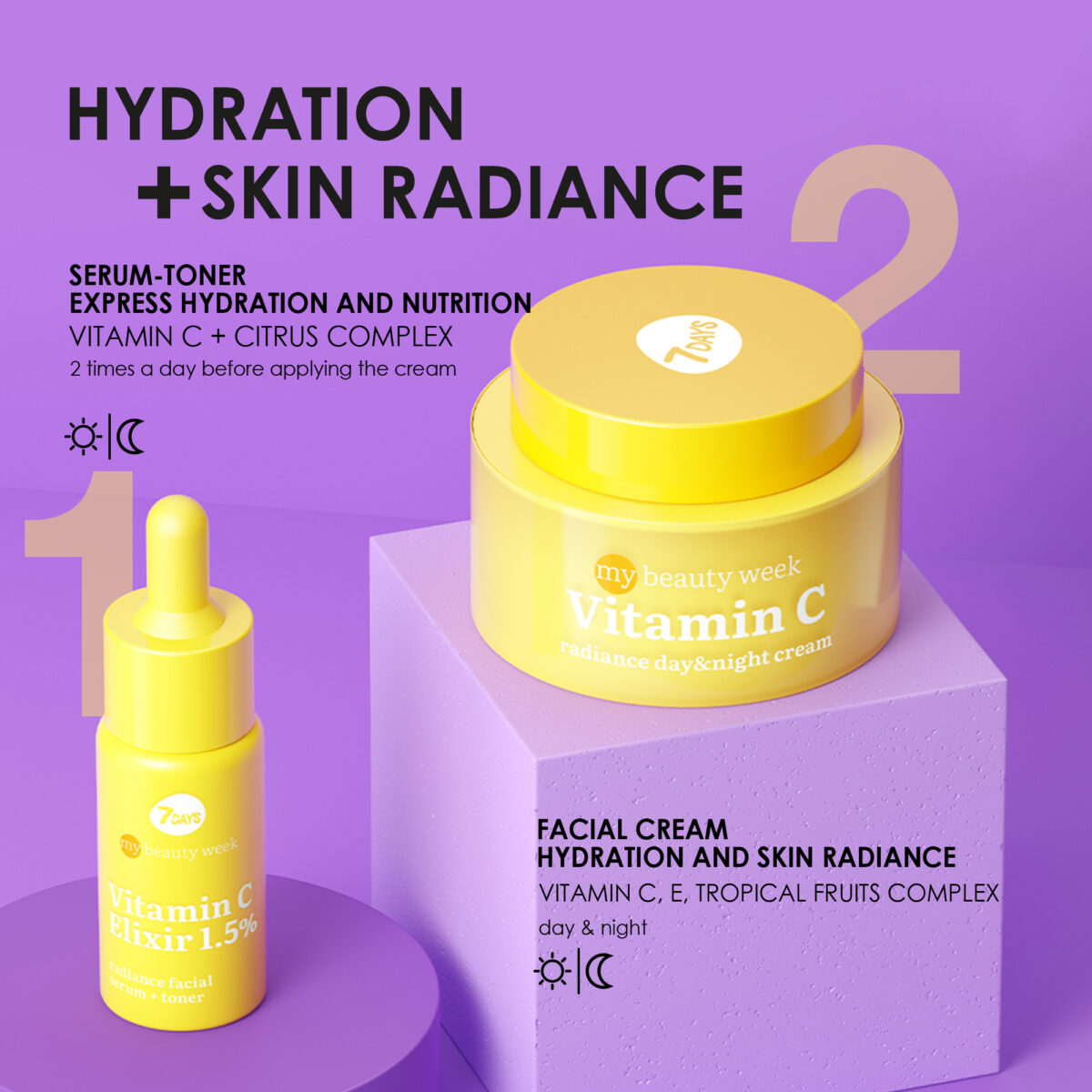 7DAYS MY BEAUTY WEEK VITAMIN C Radiance dnevna i noćna krema za lice, 50 ml | VESNA.RS