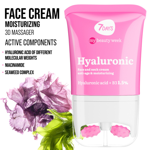7DAYS MY BEAUTY WEEK HYALURONIC Serum za lice, vrat i dekolte anti-age moisturizing concentrate Hyaluronic acid 1% + B3 O,5%, 80 ml | VESNA.RS