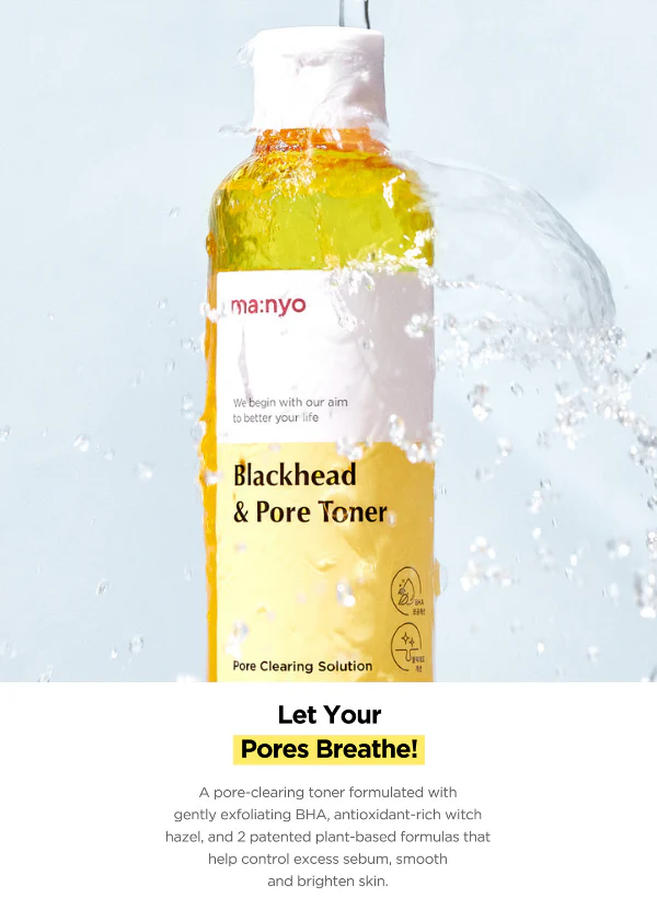 manyo Tonik protiv crnih tačaka sa BHA kiselinom BLACKHEAD & PORE TONER, 210 ml | VESNA.RS