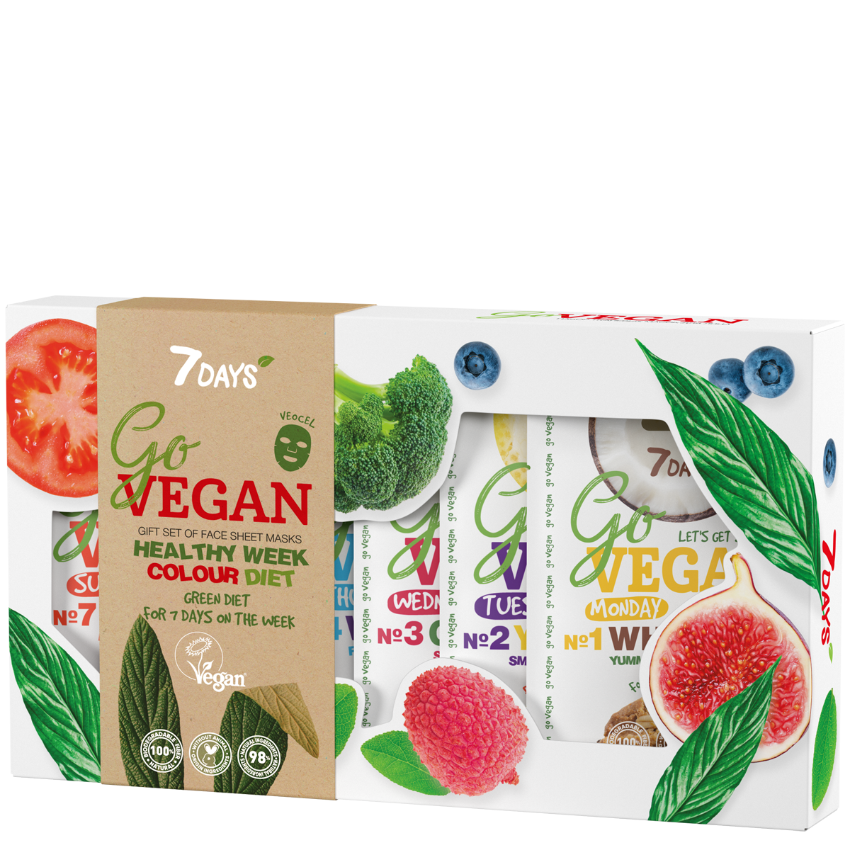 7DAYS Poklon set HEALTHY WEEK COLOR DIET GO VEGAN – 7 maski za lice | VESNA.RS