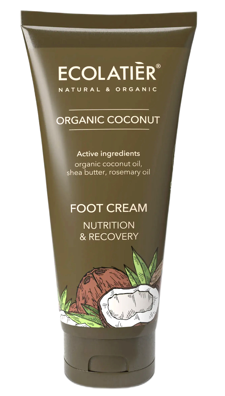 ECOLATIER Krema za stopala Organic Coconut, 100 ml | VESNA.RS