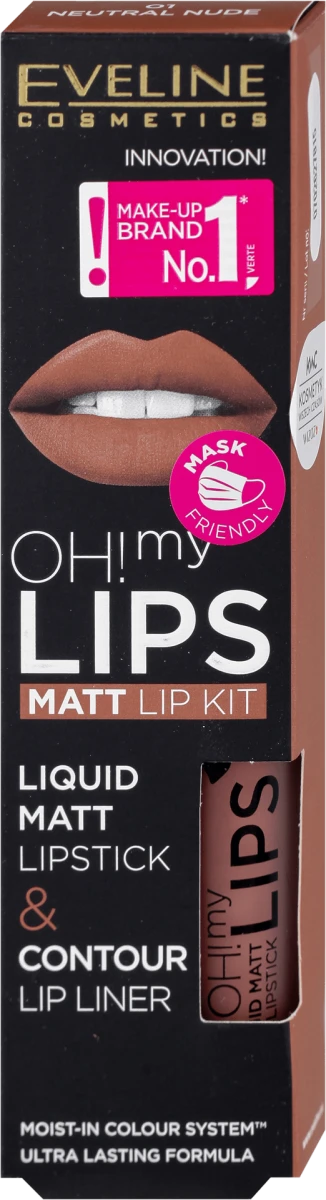 EVELINE Oh! My Lips – Tečni Matt Ruž i Olovka za Usne | VESNA.RS