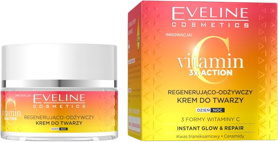 EVELINE Vitamin C 3XAction – Regenerating & Nourishing Krema za lice, 50 ml | VESNA.RS