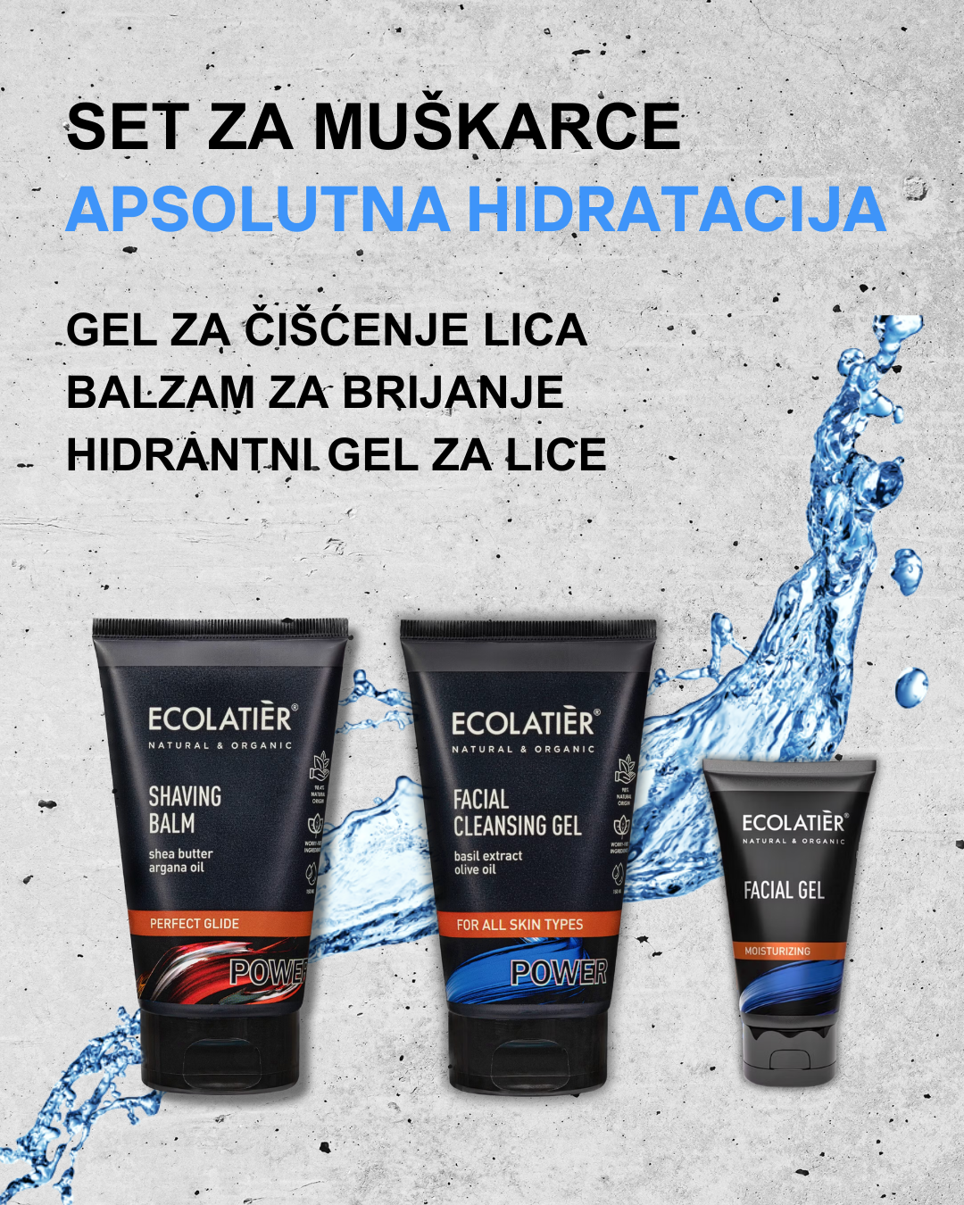 ECOLATIER POWER Muški poklon set Apsolutna hidratacija | VESNA.RS