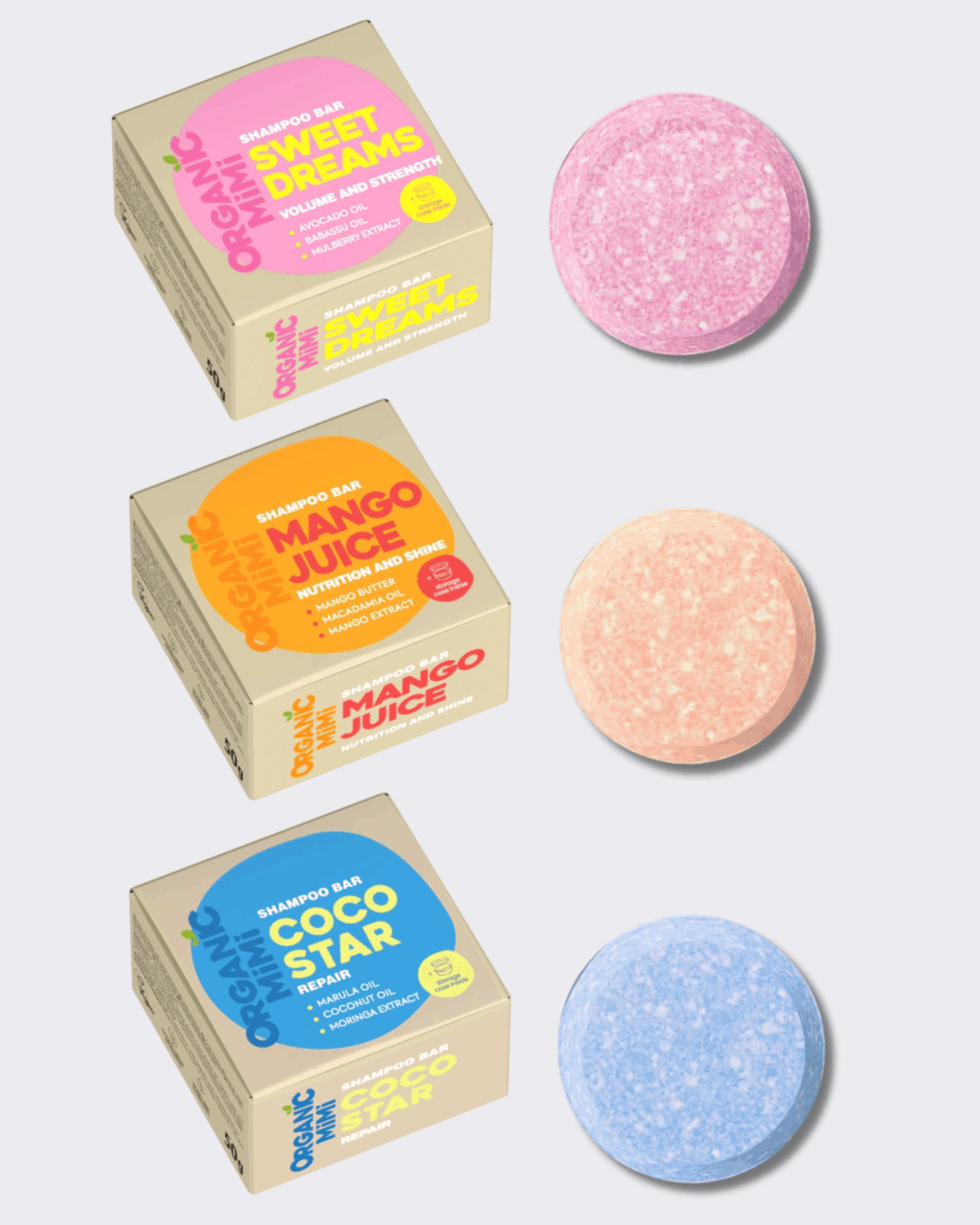 Organic Mimi Čvrsti šampon za oštećenu kosu Coco star, 50 g | VESNA.RS