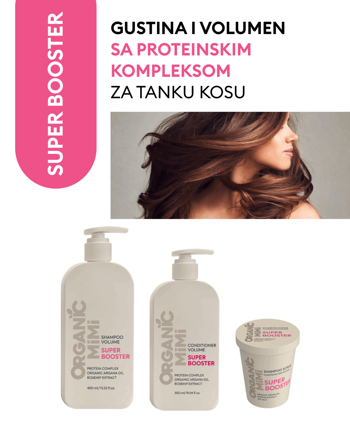 Organic Mimi Balzam za volumen kose Super booster, 300 ml | VESNA.RS